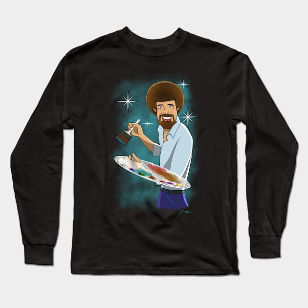 Bob Ross Long Sleeve T-Shirt by ShaneWheelerArtist